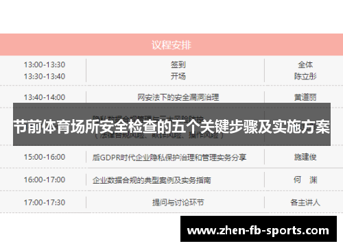 节前体育场所安全检查的五个关键步骤及实施方案