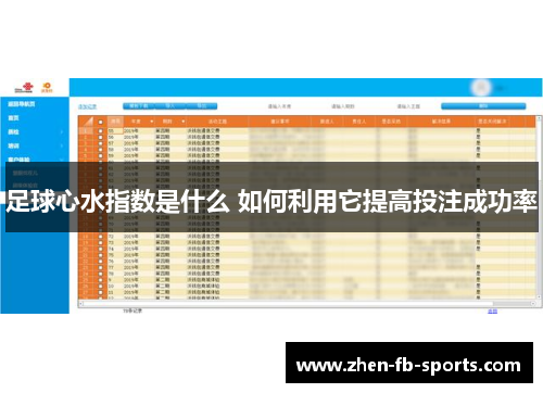 足球心水指数是什么 如何利用它提高投注成功率